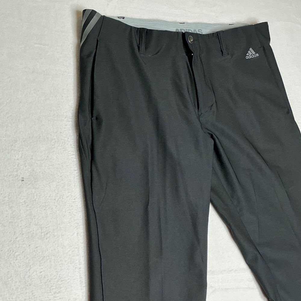 Adidas Men's Golf Pants Black Size 35x30 Flat Front Performance Stretch
